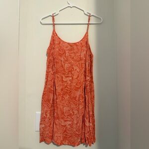 Wild Fable Orange Marble Print Slip Dress Size M